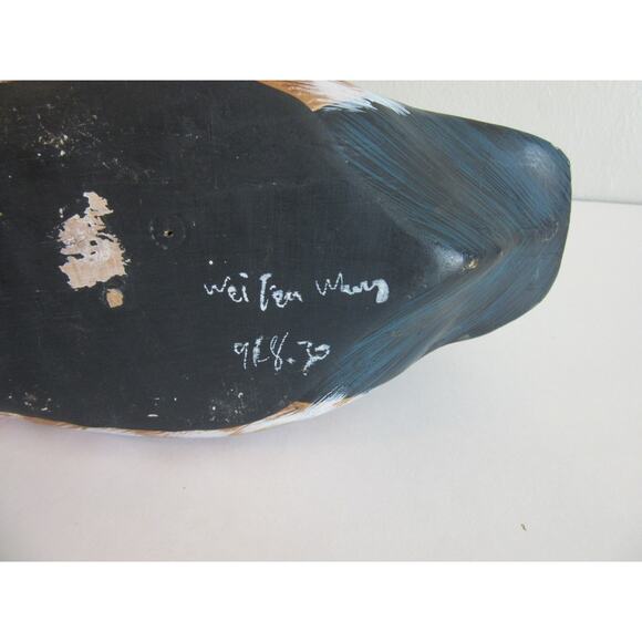 Two Vintage Signed by Two Different Artists Mallard Male and Female Duck Decoys - Picture 7 of 8